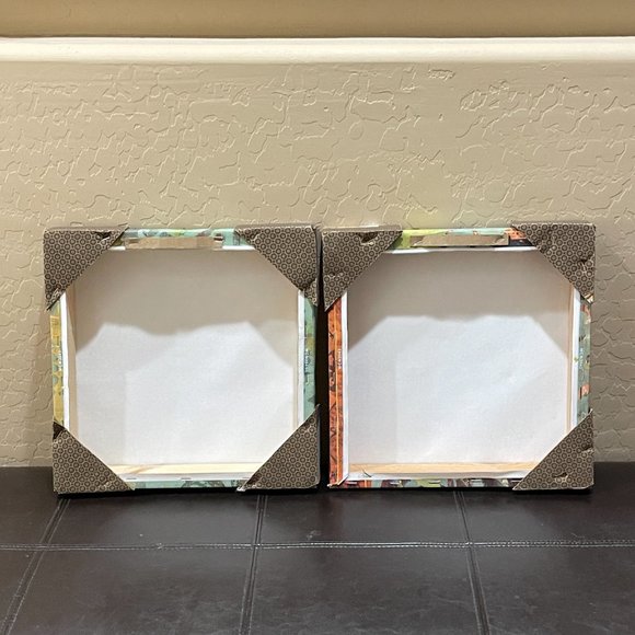 Artbeats Set of 2 Canvas Prints Aqua Blue Multi Color 12" Square Each New! - Picture 2 of 8